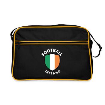 Motif de football du blason du manteau d’Irlande - Sac Retro - noir/or - Devant