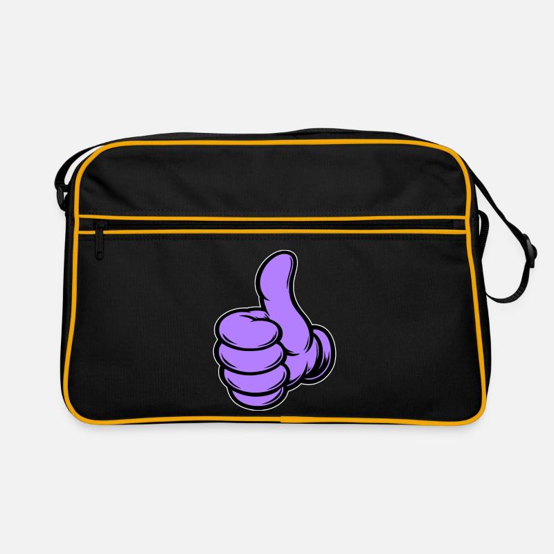 OK Comic Thumbs Up Hand Icon Purple Retro Bag