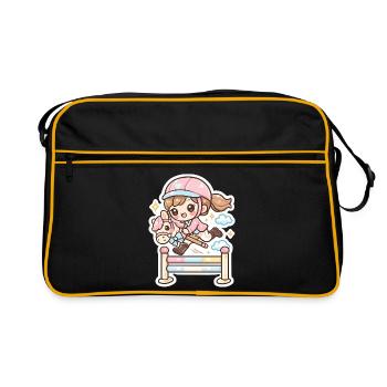 Obstacle au saut de poney Kawaii - Sac Retro - noir/or - Devant