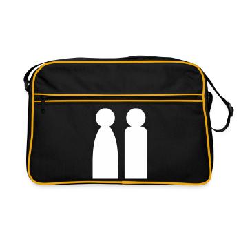 Minimalistisches Paar | Mann & Frau Silhouette  - Retro Tasche - Schwarz/Gold - Vorne