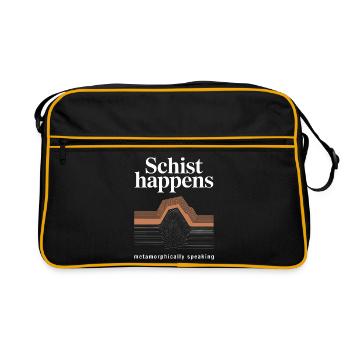 Schist Happens: Geologic Strata Art - Retro Bag - black/gold - Front