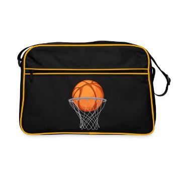 Basketball Hoop Burst - Retro Bag - black/gold - Front