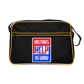 Mistakes Help Us Grow Funny Motivational Growth - Retro Bag - black/gold - Front