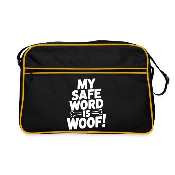 Mein Safeword ist Wuff! - Retro Tasche - Schwarz/Gold - Vorne