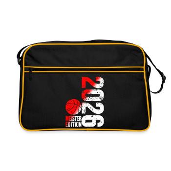 Basketball Master Shirt 2026, red white - Retro Bag - black/gold - Front