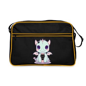 Dragon menthe avec des ailes - Sac Retro - noir/or - Devant