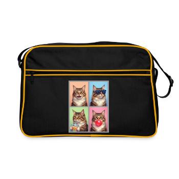 Cats American Bobtail Cat - Retro Bag - black/gold - Front