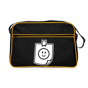 Ruban de notes joyeuses, bonne humeur. - Sac Retro - noir/or - Devant