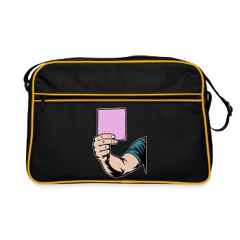 Pinke Karte - Retro Tasche - Schwarz/Gold - Vorne