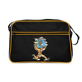 Mythischer Erdtragender Läufer - Retro Tasche - Schwarz/Gold - Vorne