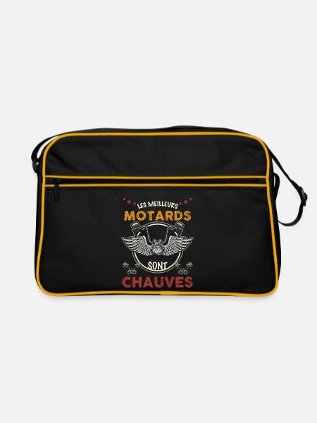 Chauves et motards, les meilleurs - Sac Retro - noir/or - Devant