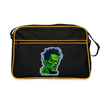 green halloween monster - Retro Bag - black/gold - Front