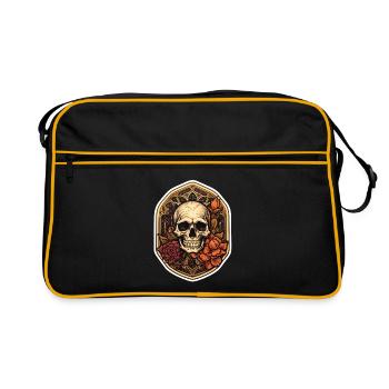 Crâne gothique Halloween - Sac Retro - noir/or - Devant