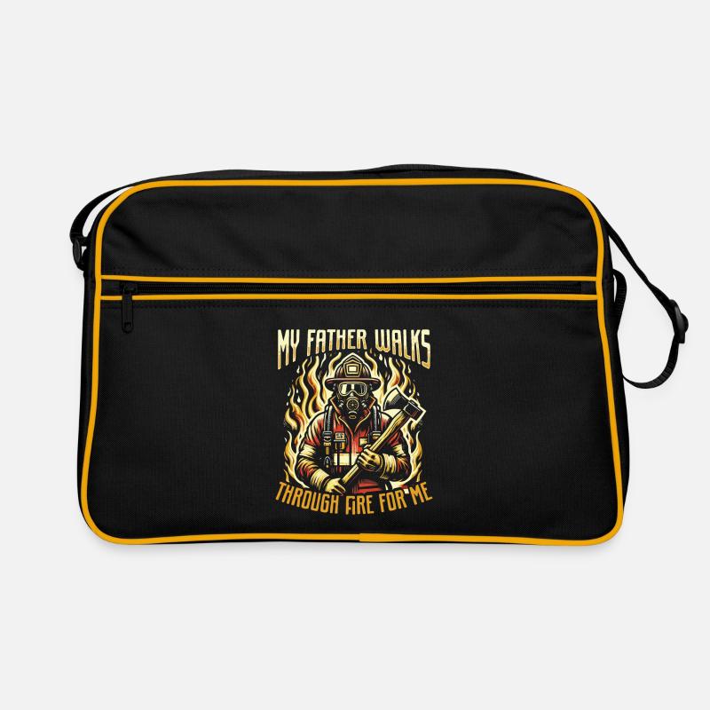Mon père traverse le feu pour moi Pompier Sac Retro