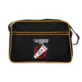 Embrasser la vie barbue Drôle Design rétro - Sac Retro - noir/or - Devant