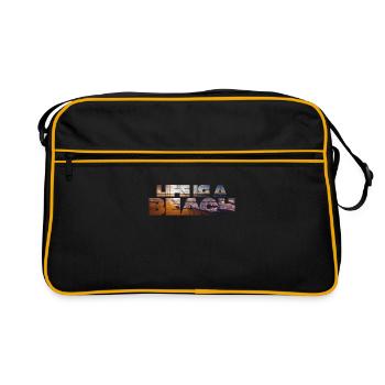 Life is a Beach - Summer / Sun / Beach - Retro Bag - black/gold - Front