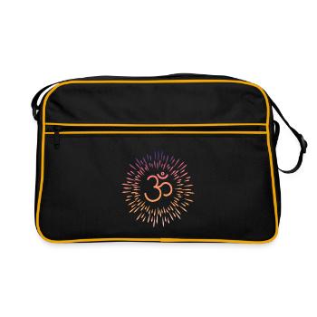 Symbole bouddhiste Om Yoga Méditation Don - Sac Retro - noir/or - Devant
