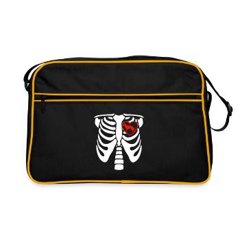 Dog Dog Dog Owner Dog Lover Skeleton Heart - Retro Bag - black/gold - Front