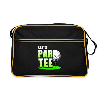 Let's Par Tee Golf Player Golfing Golf Course Golf - Retro Tasche - Schwarz/Gold - Vorne