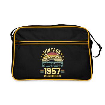 Vintage December 1957 65 years anniversary - Retro Bag - black/gold - Front