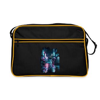 Vaporwave Aesthetic Streets of Tokyo Night Tokio - Retro Bag - black/gold - Front