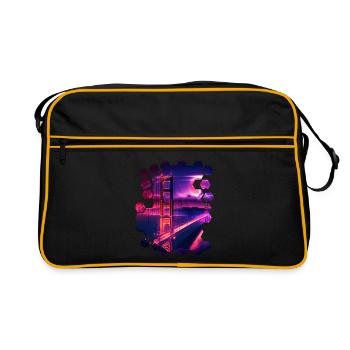 San Francisco Vaporwave Aesthetic Retro Style Art - Retro Bag - black/gold - Front