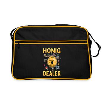 Honig Dealer Bienenzüchter Bienenflüsterer Bienen - Retro Tasche - Schwarz/Gold - Vorne