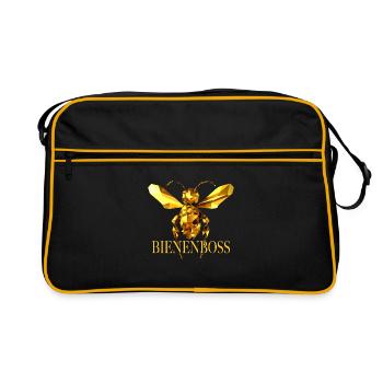 Bienenboss Imker Honig Dealer Bienenzüchter Bienen - Retro Tasche - Schwarz/Gold - Vorne