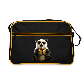 Panda Bear Sunglasses Pandas Love Cute Panda Bear - Retro Bag - black/gold - Front