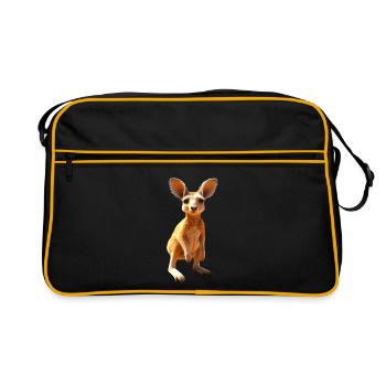 Kangaroo Australia Wild Marsupials Cute Kangaroos - Retro Bag - black/gold - Front