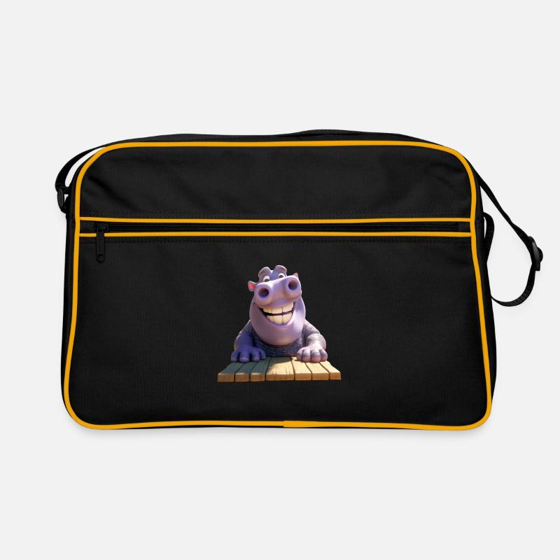 Hippo Hippo Papa Hippopotame Cool Hippo Sac Retro