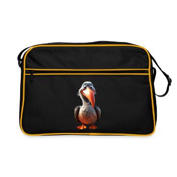 Pelican Waterfowl Pelican Gift Cute Pelicans - Retro Bag - black/gold - Front
