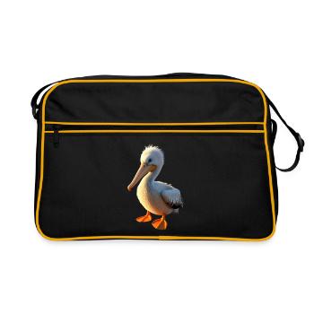 Pelican Waterfowl Pelican Gift Cute Pelicans - Retro Bag - black/gold - Front