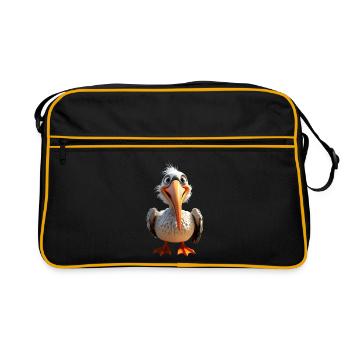 Pelican Waterfowl Pelican Gift Cute Pelicans - Retro Bag - black/gold - Front