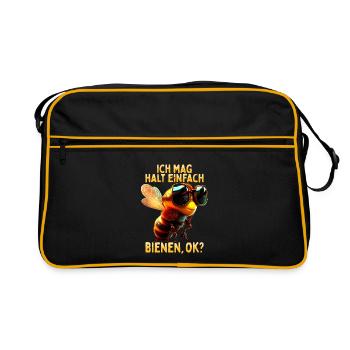 Bee lover beekeeper I just like bees - Retro Bag - black/gold - Front