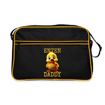 Canards Papa Papa Papa Fête des Pères Canetons Mignons Canard - Sac Retro - noir/or - Devant