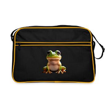 Frog Toad Tree Frog Baby Frogs Cute Frog - Retro Bag - black/gold - Front