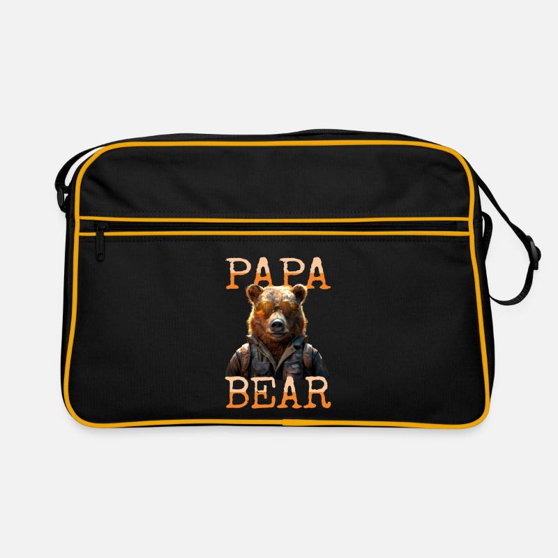 Papa Bear Bären Daddy Dad Vatertag Grizzly Bär Retro Tasche