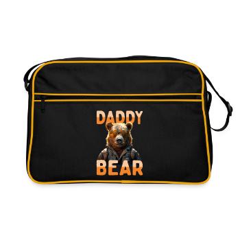 Papa ours Ours Papa Papa Fête des pères Grizzly Ours - Sac Retro - noir/or - Devant