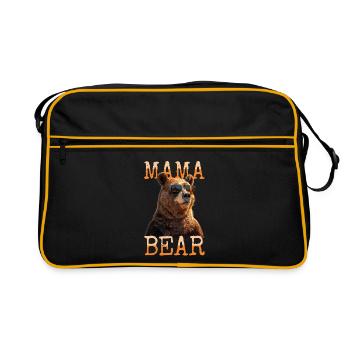 Mama Bear Bear Mother Bear Mother's Day Grizzly Bear - Retro Bag - black/gold - Front
