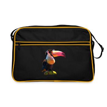 Tukan Regenwald Südamerika Tukane Riesentukan - Retro Tasche - Schwarz/Gold - Vorne