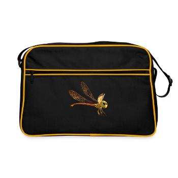 Dragonfly Dragonfly Colorful Wings Cute Dragonflies - Retro Bag - black/gold - Front