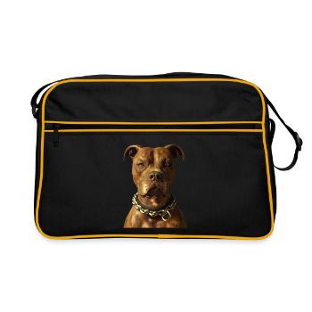 Pitbull Bulldog Pittie American Pitbull Terrier - Sac Retro - noir/or - Devant