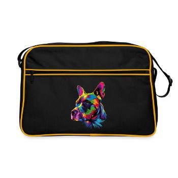 Pitbull Bulldog Couleurs vives Pitbull Terrier - Sac Retro - noir/or - Devant
