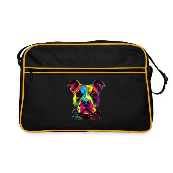 Pitbull Bulldog Couleurs vives Pitbull Terrier - Sac Retro - noir/or - Devant
