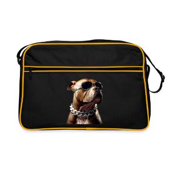 Pitbull Bulldog Pittie American Pitbull Terrier - Sac Retro - noir/or - Devant