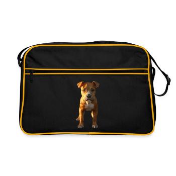 Pitbull Bulldog Pittie American Pitbull Terrier - Sac Retro - noir/or - Devant