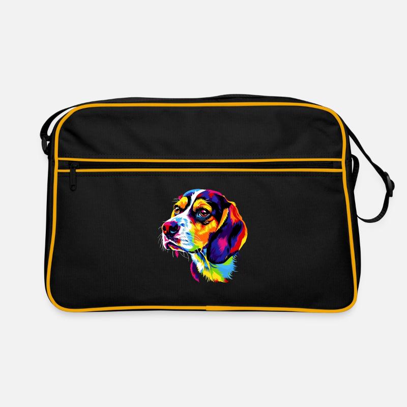 Beagle Chiot Popart Chien mignon Couleurs colorées Beagle Sac Retro