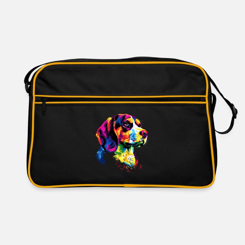Beagle Welpe Popart Süßer Hund Bunte Farben Beagle Retro Tasche