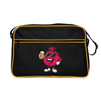 Granatapfel Bier - Retro Tasche - Schwarz/Gold - Vorne